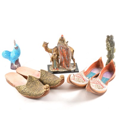 Lot 111 - A cold-painted match striker, cast as camel with vendors, in the manner of Bergman, etc
