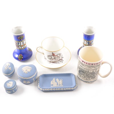 Lot 27 - A Wedgwood mug, Geoffrey Chaucer, 12cm; blue...