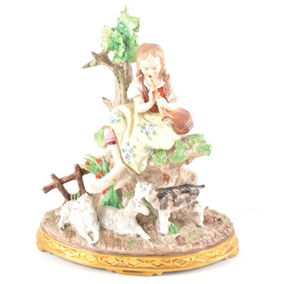 Lot 71 - A Sitzendorf bocage group of a shepherdess with sheep