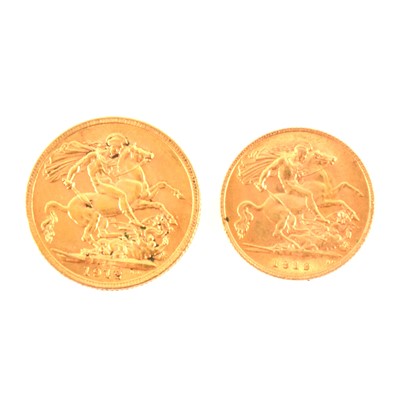 Lot 244 - A Gold Full Sovereign George V 1912, a Gold Half Sovereign George V 1913.