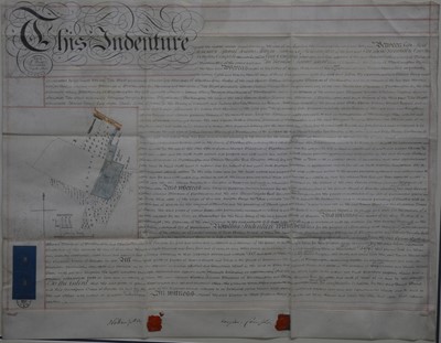 Lot 366 - An Indenture between The Marquis of Northampton and Earl Compton, dated 1849, and modern prints