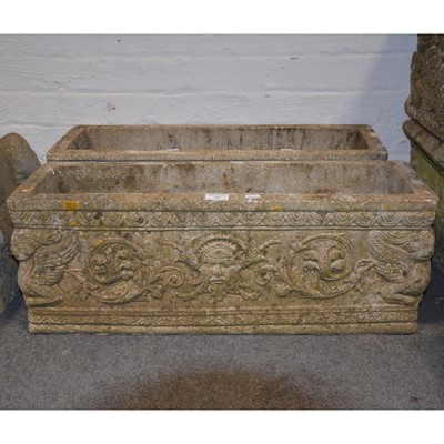 Lot 564 - A pair of garden troughs