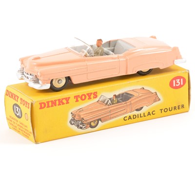 Lot 94 - Dinky Toys; no.131 Cadillac Tourer, salmon pink body, grey seats, in original box.