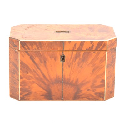Lot 104 - George III tortoiseshell tea caddy