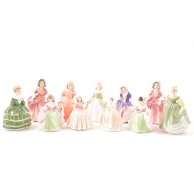 Lot 1 - Eleven Royal Doulton and Coalport figurines.