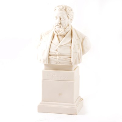 Lot 47 - Robinson & Leadbetter parian bust, Charles Spurgeon, after John Adams Acton