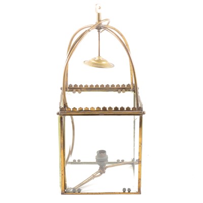 Lot 114 - Brass framed hall lantern