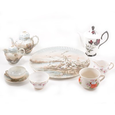Lot 70 - A Japanese 'eggshell' porcelain cabaret set, Alfred Meakin coffee set, etc