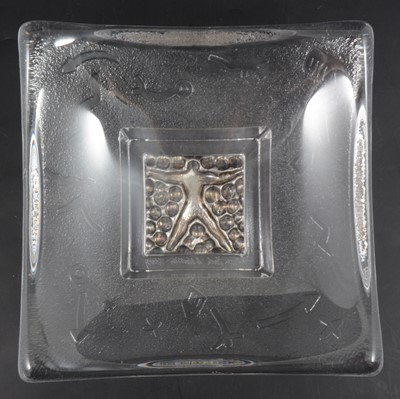 Lot 175 - Bertil Vallien for Kosta Boda - a Scandinavian glass dish.