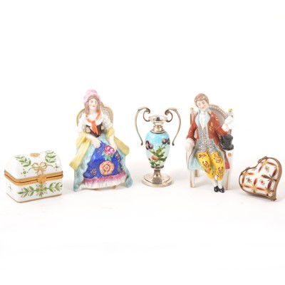 Lot 20 - Miniature silver mounted cloisonne vase, etc.