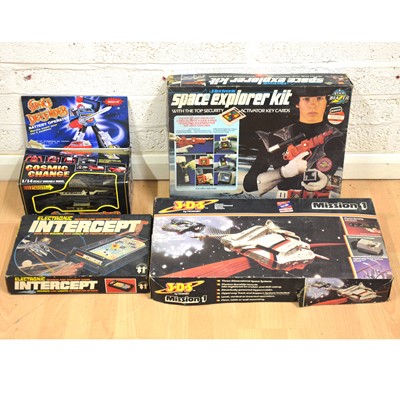 Lot 287 - Vintage Games; four including Space Defender - battery operated etc