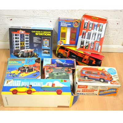 Lot 284 - Vintage toys; including Car Park 'N' Service Station etc