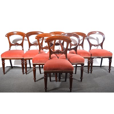 Lot 419 - A set of six Victorian mahogany dining chairs, and a similar pair