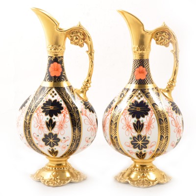Lot 25 - Pair of Royal Crown Derby ewers
