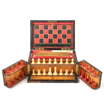 Lot 47 - A Victorian Coromandel fitted games compendium