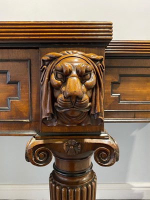 Lot 438 - A George III mahogany breakfront serving table, in the manner of Thomas Hope, circa 1810