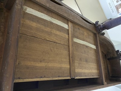 Lot 438 - A George III mahogany breakfront serving table, in the manner of Thomas Hope, circa 1810