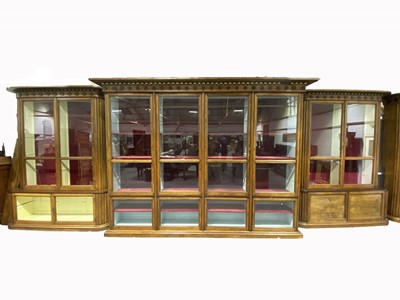 Lot 412 - Suite of four 19th Century oak and mahogany library bookcases.