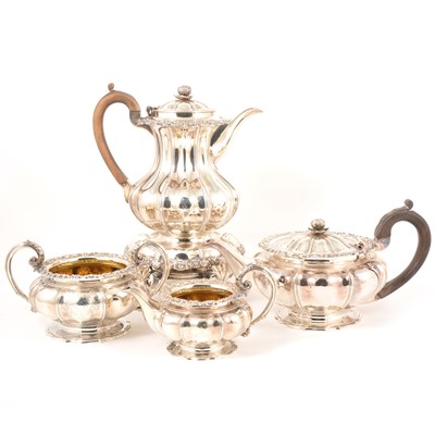 Lot 133 - A George IV silver four-piece teaset