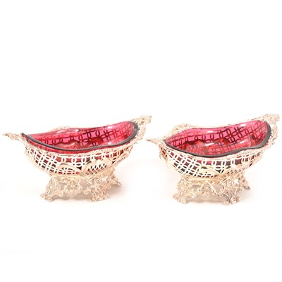 Lot 121 - A pair of Victorian silver sweetmeat dishes