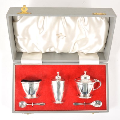 Lot 104 - A five-piece silver condiment set