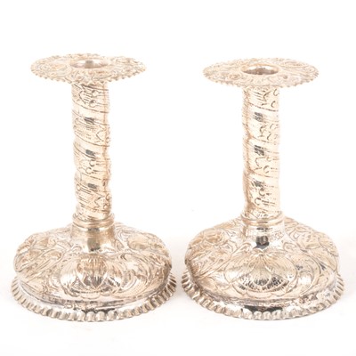 Lot 169 - Pair of silver candlesticks of late 17th Century design
