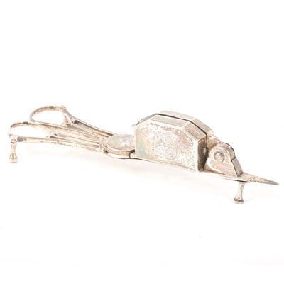 Lot 170 - Pair of George III silver candle snuffers, Wilkes Booth, London 1796