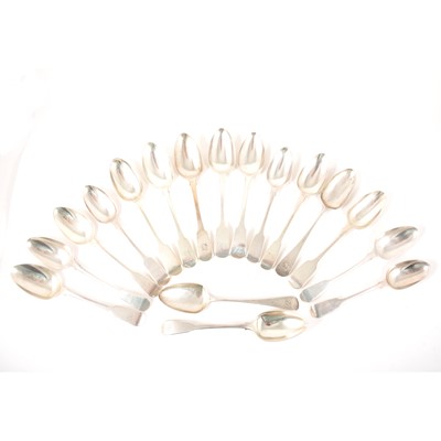 Lot 70 - Pair of George III silver tablespoons, Solomon Hougham, London 1800