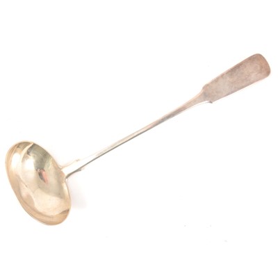 Lot 78 - Victorian Scottish silver soup ladle, Peter Grierson, Edinburgh 1841