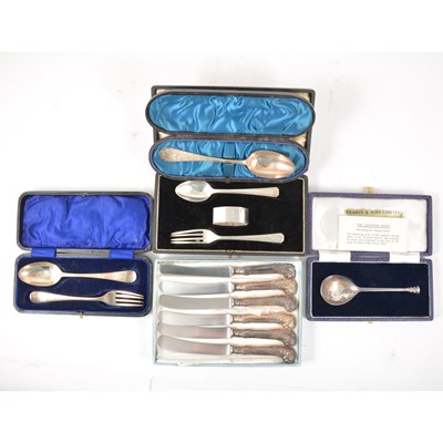 Lot 184 - A silver three-piece Christening set