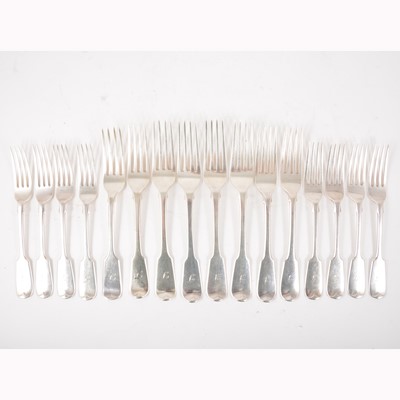 Lot 64 - A set of eight late Victorian silver dessert forks