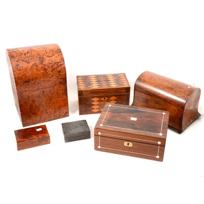 Lot 213 - Wooden tea caddies and boxes.