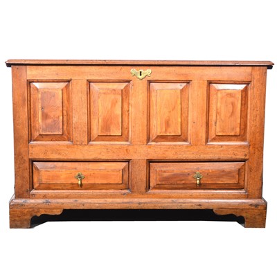 Lot 121 - George III walnut mule chest