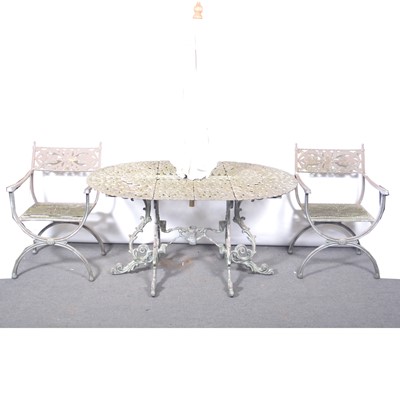 Lot 106 - Oxleys sand cast aluminium garden furniture,...