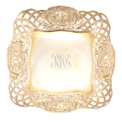 Lot 190 - Gorham sterling silver gilt basket