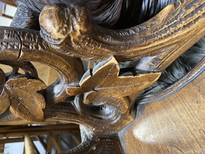 Lot 424 - Black Forest carved spruce/pine bench