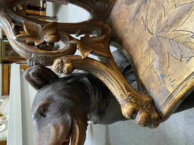 Lot 424 - Black Forest carved spruce/pine bench