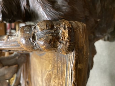 Lot 424 - Black Forest carved spruce/pine bench