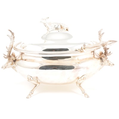 Lot 56 - Silver plated tureen