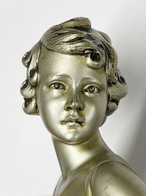 Lot 39 - Ferdinand Preiss, 'Sonny Boy' and 'Hoop Girl' a large pair of Art Deco bronze figures