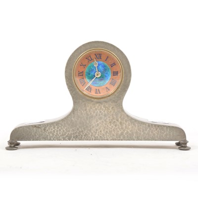 Lot 156 - Arts and Crafts 'Tudric' pewter mantel clock, retailed by Liberty & Co.