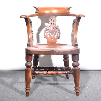 Lot 430 - Edwardian walnut captain's chair