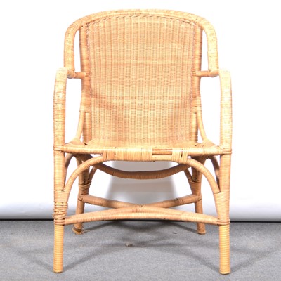 Lot 518 - Woven cane elbow chair, probably Dryad