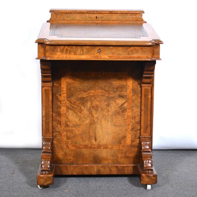 Lot 457 - Victorian burr walnut Davenport
