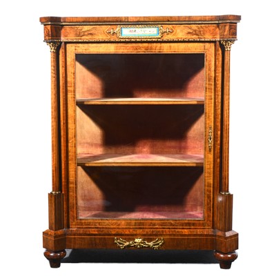 Lot 414 - Victorian burr walnut vitrine
