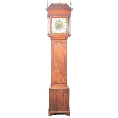 Lot 483 - Oak longcase clock