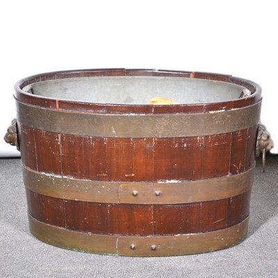 Lot 440 - George III mahogany oval wine cooler