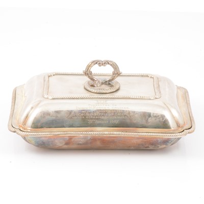 Lot 228 - Silver entree dish, C S Harris & Sons Ltd, London 1906.
