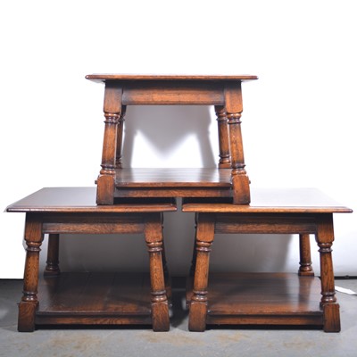 Lot 172 - Titchmarsh & Goodwin three modern oak lamps table