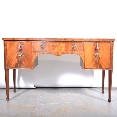 Lot 166 - George III style mahogany serpentine sideboard